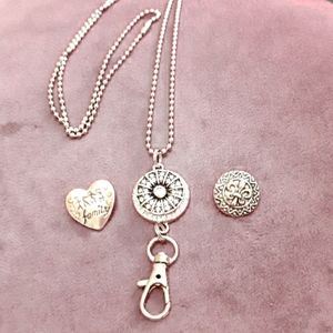 Snap Button Lanyard Necklace
